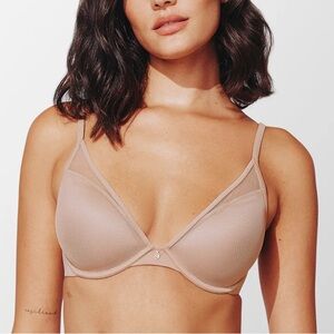 Third Love Uplift Plunge Bra 36B Taupe